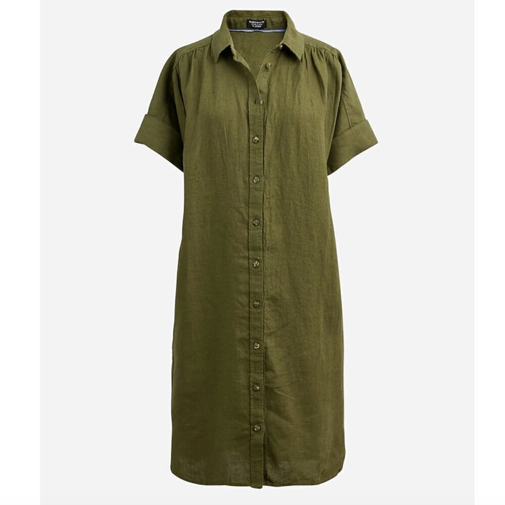 JCREW Baird McNutt Irish linen Shirt Dress Size XS